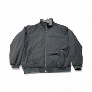 LL Bean Bomber Jacket Men's XXL Grey Warm Up‎ Polartec Full Zip Nylon Shell